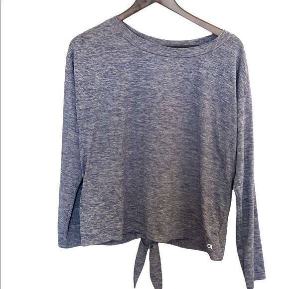 GAP Tops - Gap Fit Yoga Brushed Tech Jersey blue/gray oversized with open back Size M